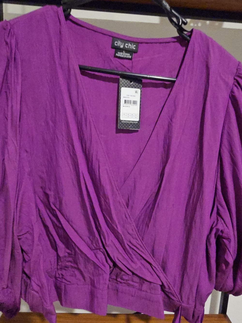 City Chic Purple Wrap Top - Women